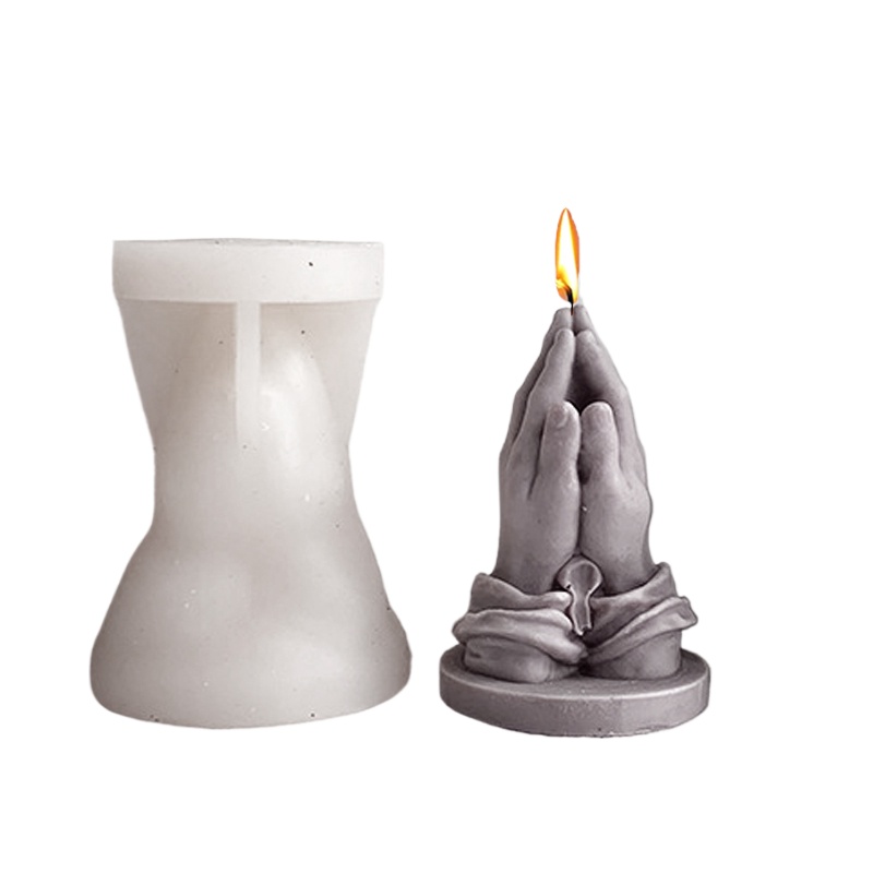 Model Kit Cement - Prayer Hands Silicone Candle Mold 3D
