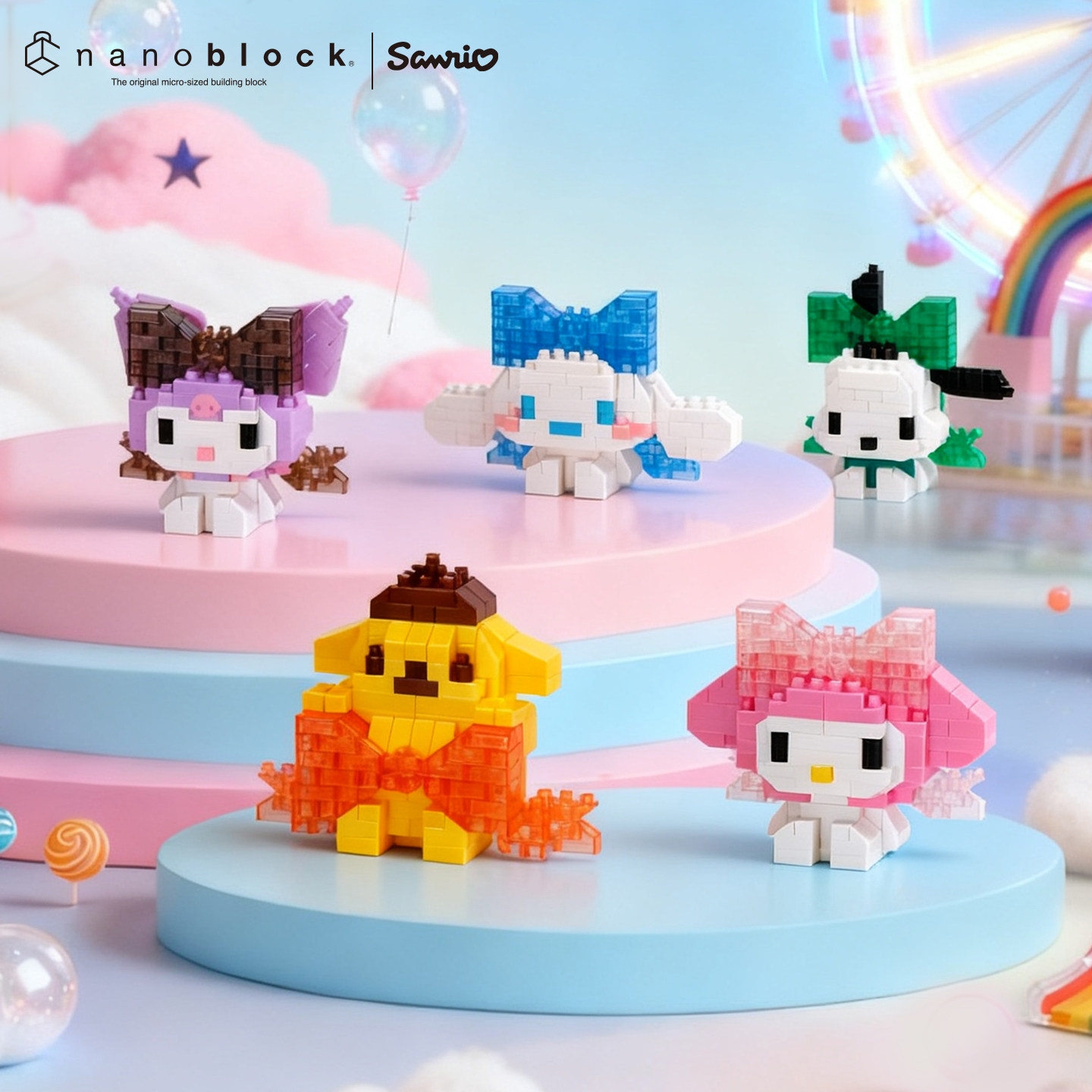 Model Kit Anime Girl - Nanoblock Sanrio Micro Building Blocks Genuine