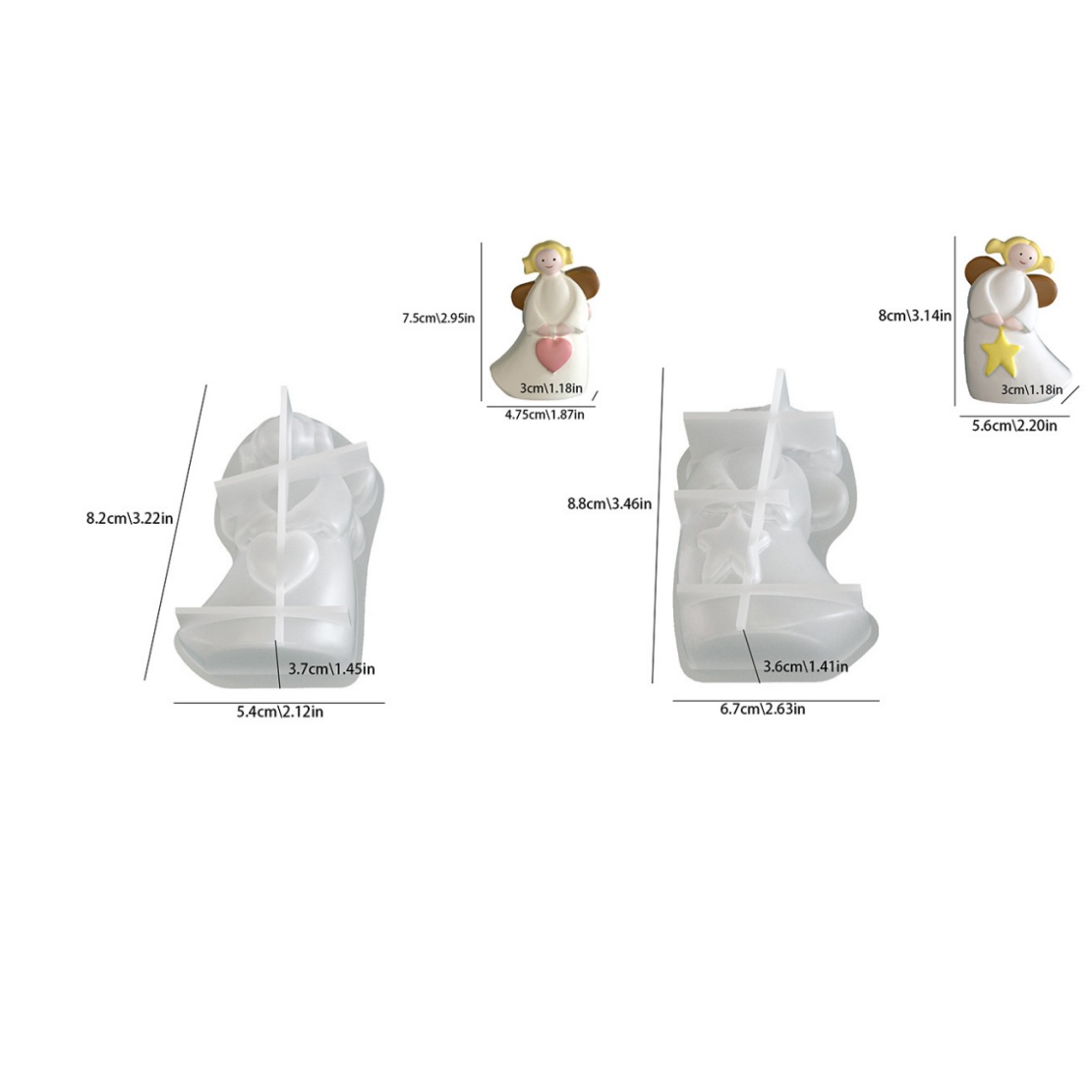 2pcs Angel Candle Mold - Elega - đánh giá và giá Model Kit Cement