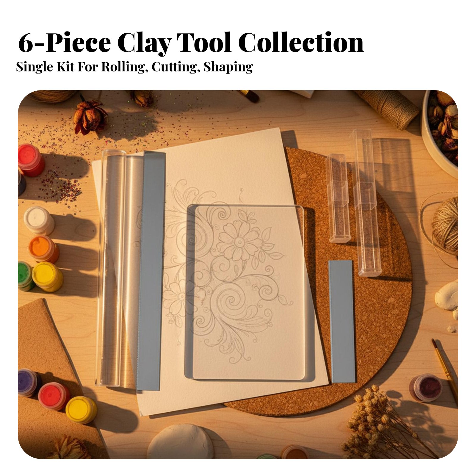 6 Pieces Acrylic Clay Cylinder - đánh giá và giá Model Kit Tool Set